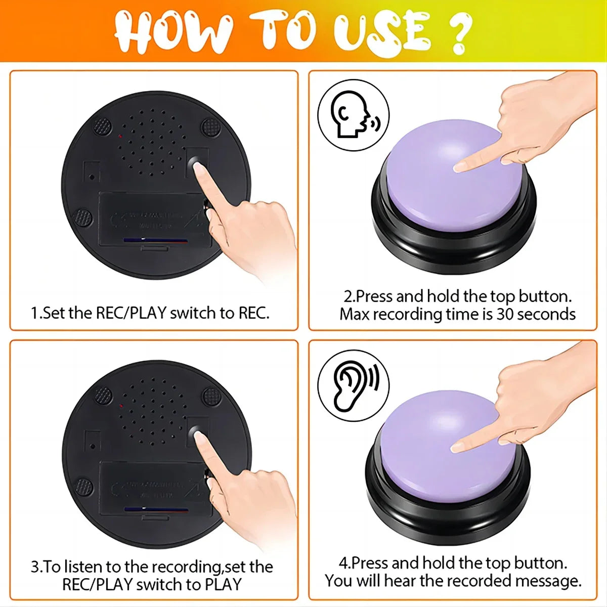 Dog Button with Multiple Colors, Optional Training, Quiz, Information Exchange, Press, Human Pet Interactive Toy