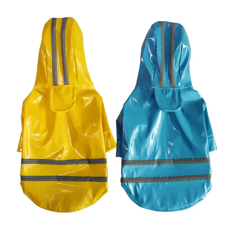 Dog Clothes, Waterproof Jackets, Hooded Raincoats with Reflective Strip, Outdoor Breathable Clothes for Puppies