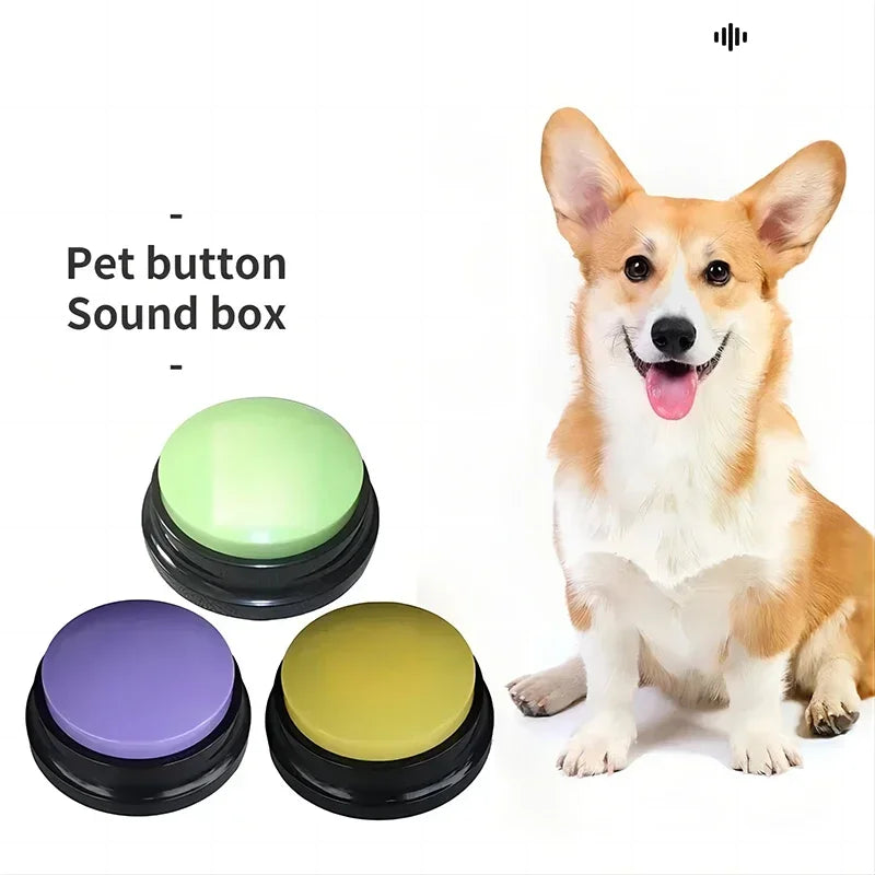 Dog Button with Multiple Colors, Optional Training, Quiz, Information Exchange, Press, Human Pet Interactive Toy