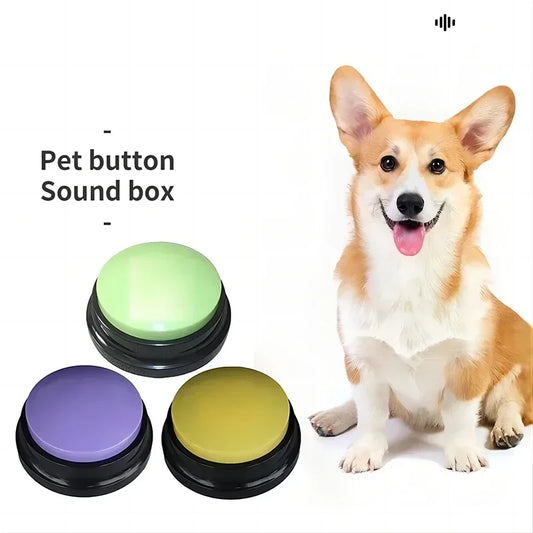 Dog Button with Multiple Colors, Optional Training, Quiz, Information Exchange, Press, Human Pet Interactive Toy